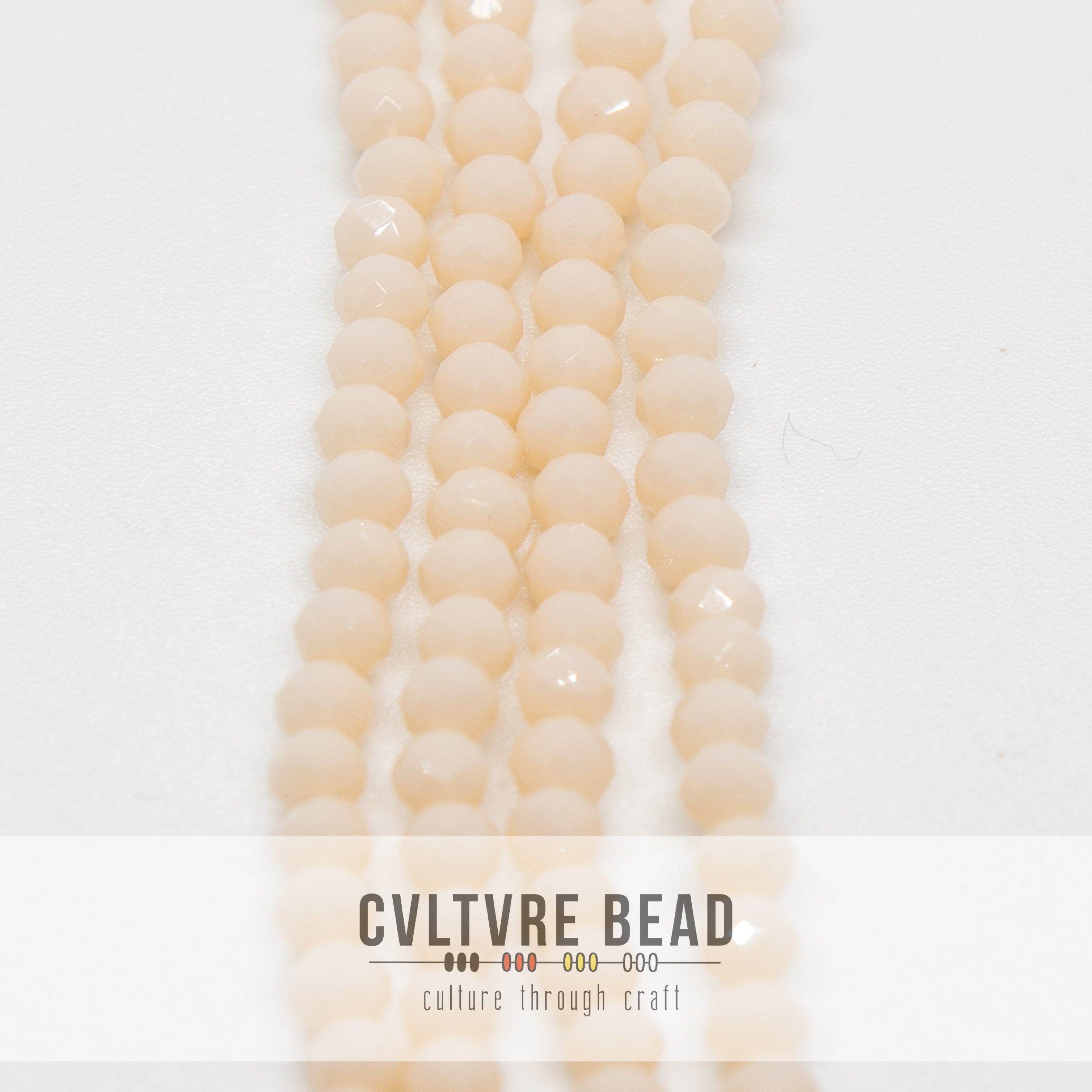 Crystal Lane Rondelle - 3x4mm - Opaque Light Cream